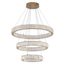 Wesar Iron & Crystal LED 3 Light Pendant
